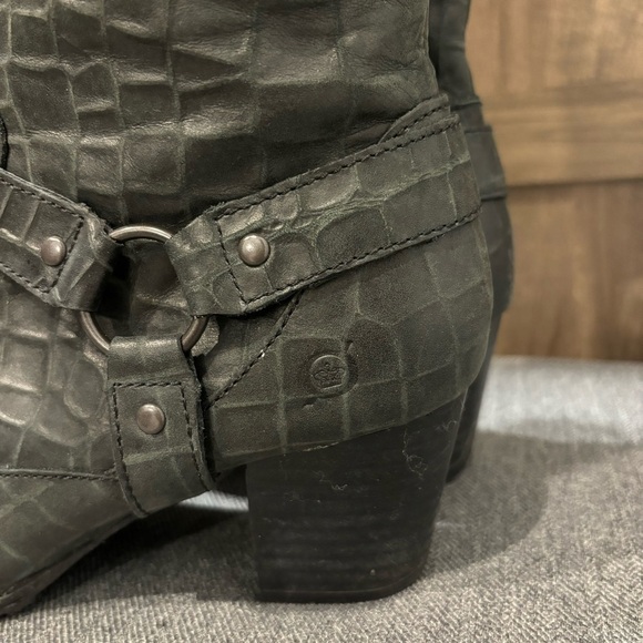 Born 7.5 croc embossed tall soft leather boots Black - Picture 8 of 14